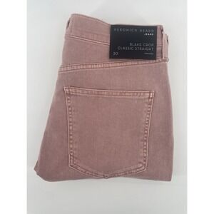 Veronica Beard Womens Blake Crop Straight High Rise Pink Jeans 30 MSRP $248 NWT